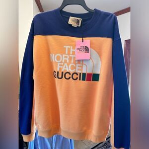 Men’s Gucci, X, the north face heavyweight, cotton sweatshirt size medium Italy